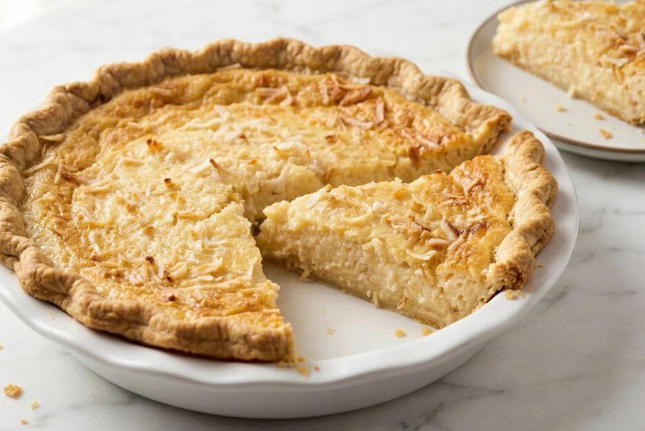 Coconut custard pies