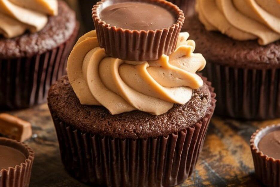 Homemade Reese’s Peanut Butter Cup Cupcakes Recipe