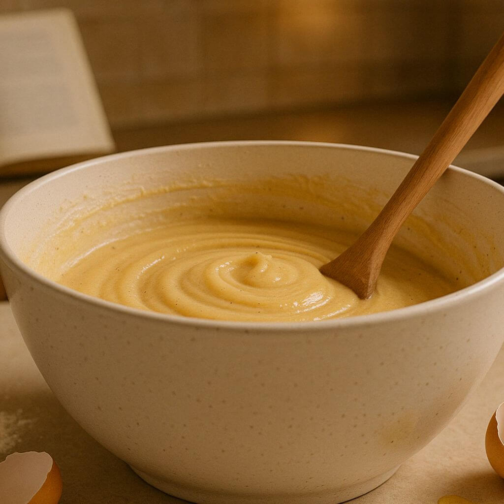 Mix until just combined to avoid dense cupcakes