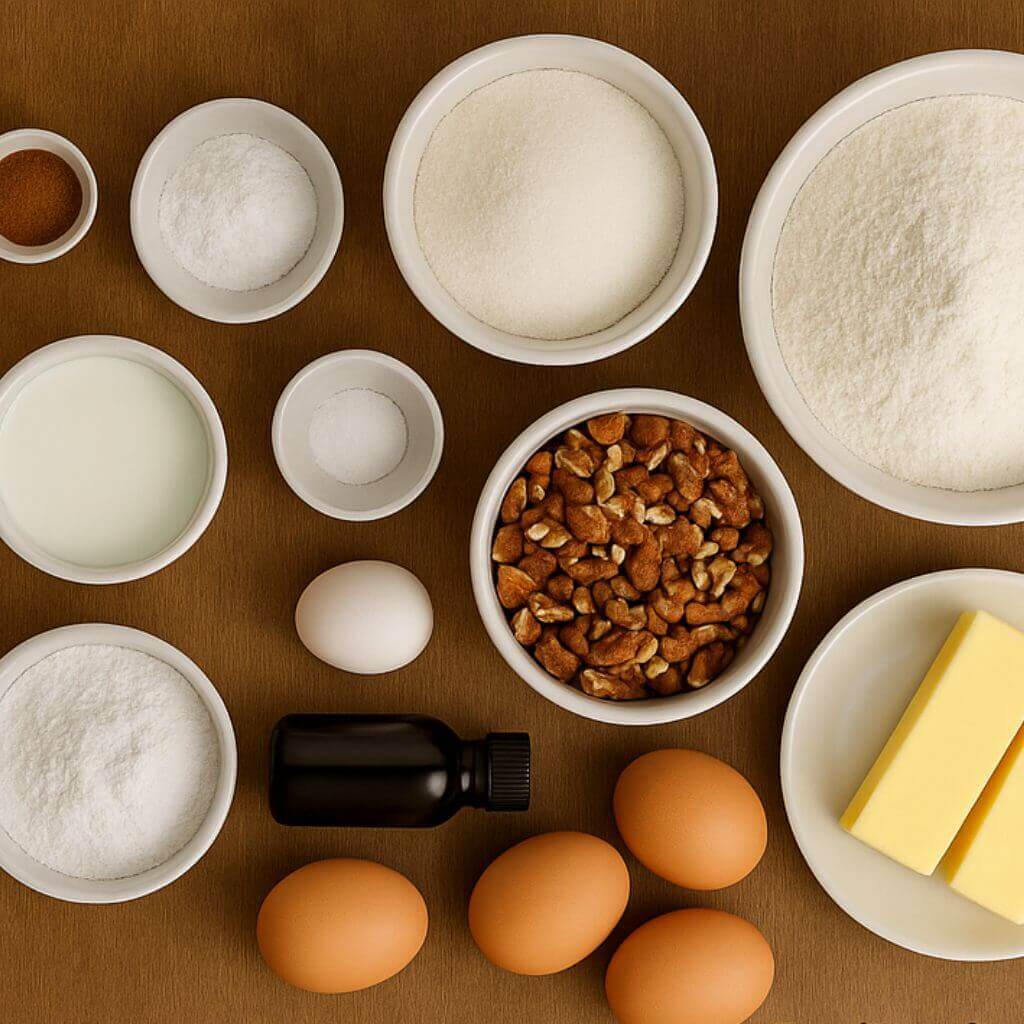 Ingredients for the Perfect Butter Pecan Pound Cake
