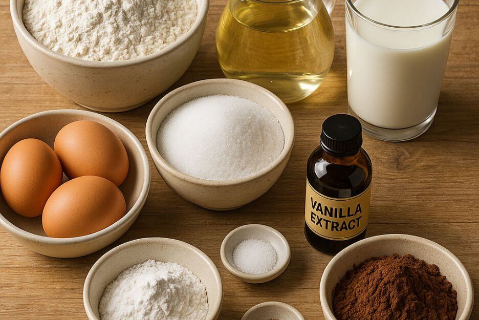 Ingredients for Zebra Cake