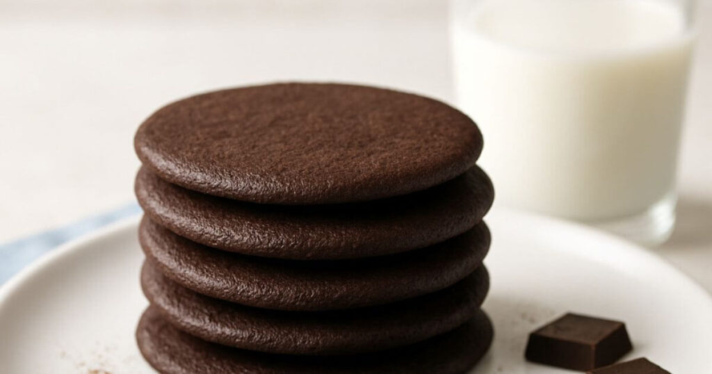 Freshly baked chocolate wafer cookies arranged on a plate, ready in just 20 minutes.