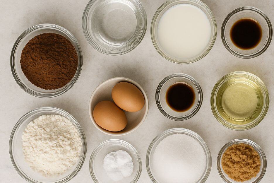 Ingredients for Gluten-Free Chocolate Cupcakes