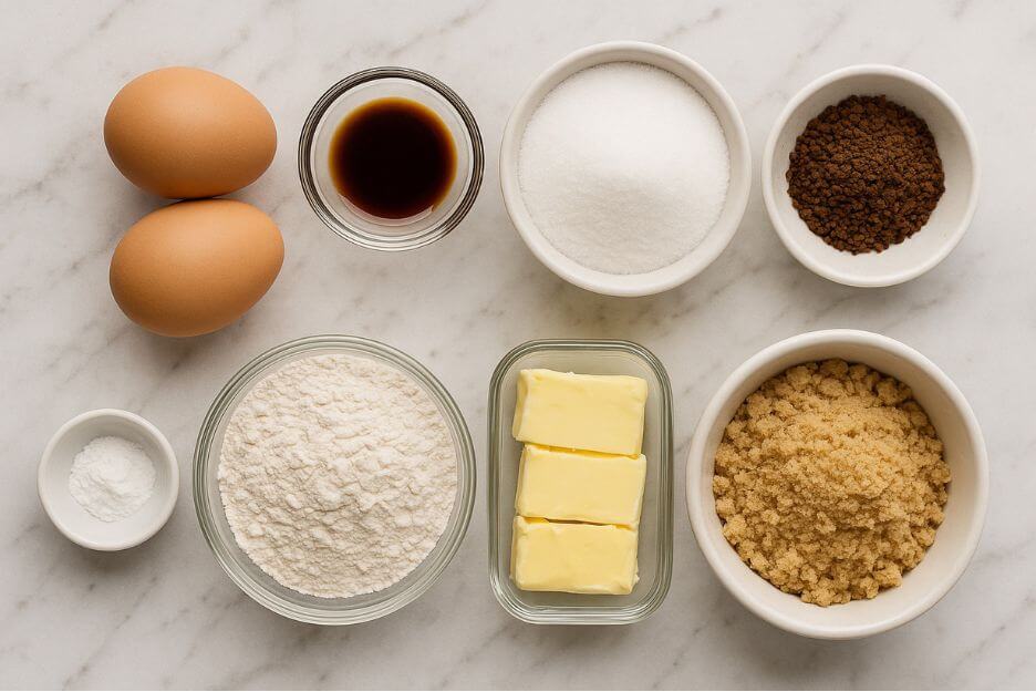 Ingredients for Coffee Cookie Recipe