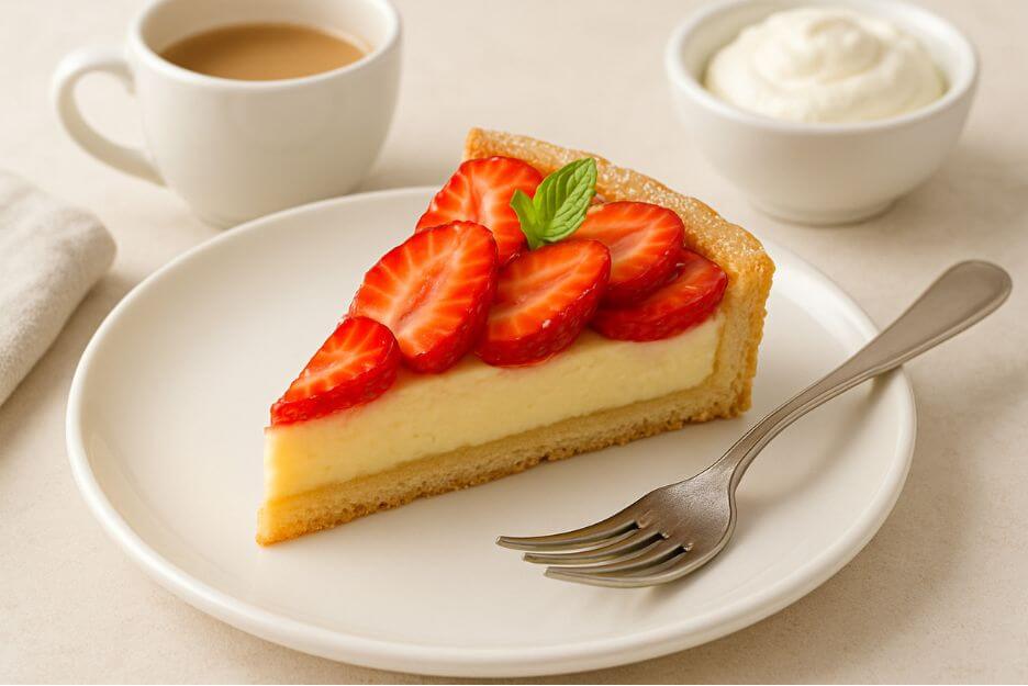 Slice of strawberry tart recipe