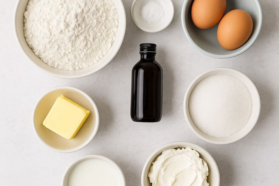 Ingredients for Cream Cheese Cupcakes