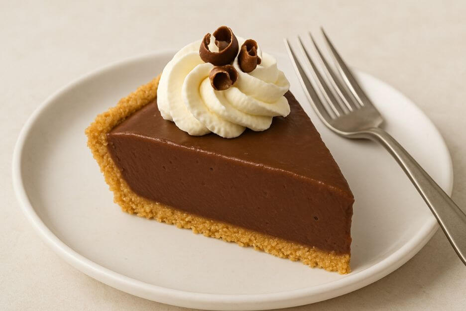slice chocolate pie