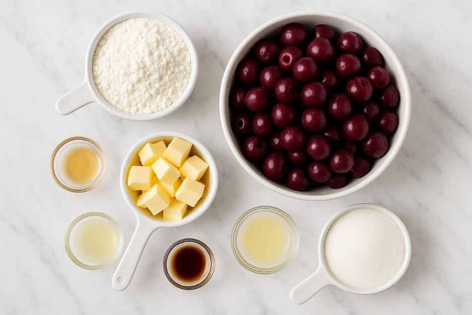Ingredients mini cherry pies