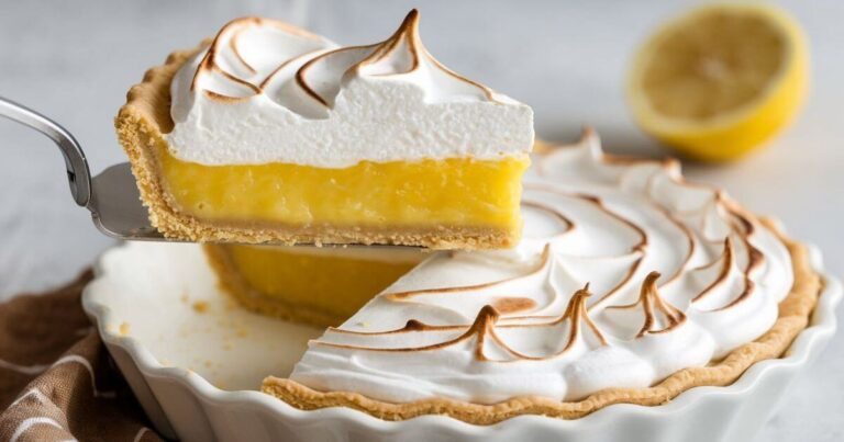Freshly baked lemon meringue pie with golden peaks, Lemon Meringue Pie: 7 Easy Steps for a Tangy Treat