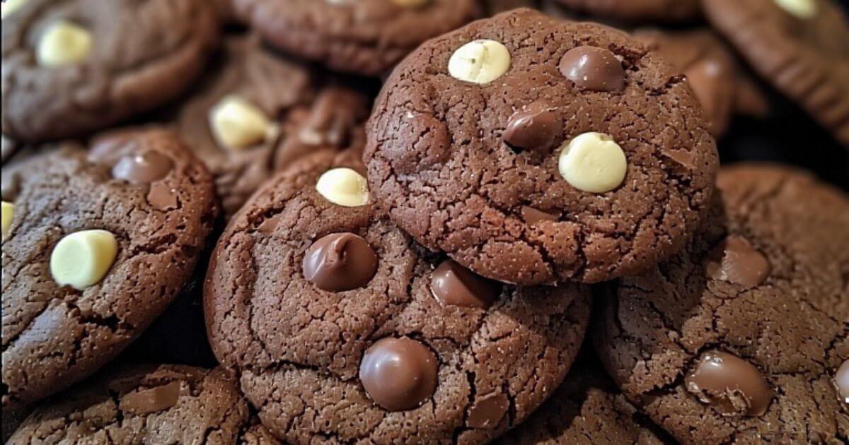 Freshly baked white chocolate chip cookies, ready to serve.