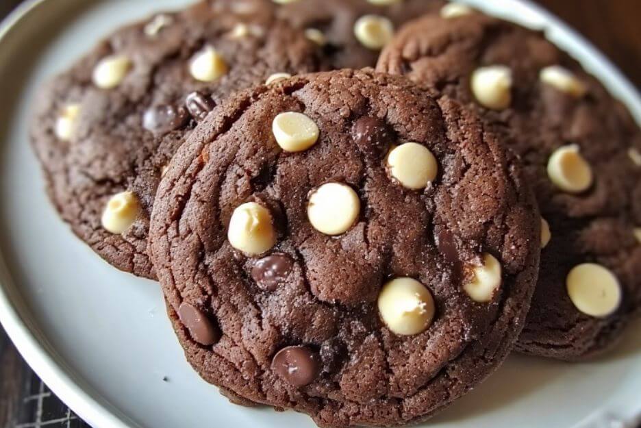 simple chocolate white chocolate chip cookies
