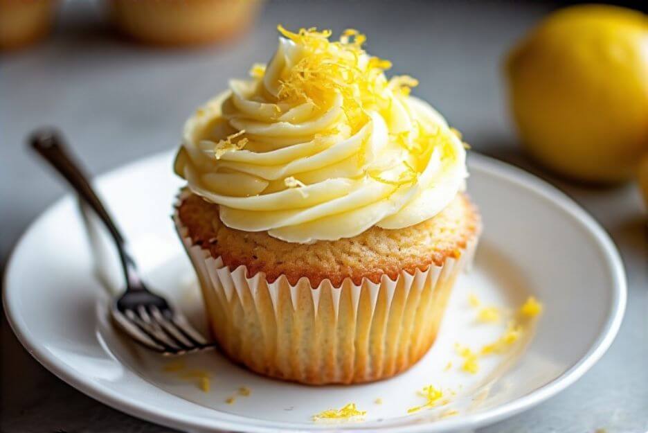 Coconut Vanilla Cupcakes with Lemon Frosting