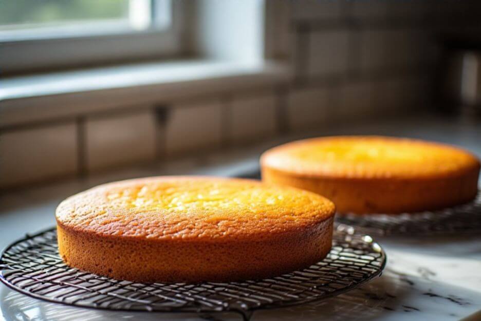 cakes to rest in the cooling racks