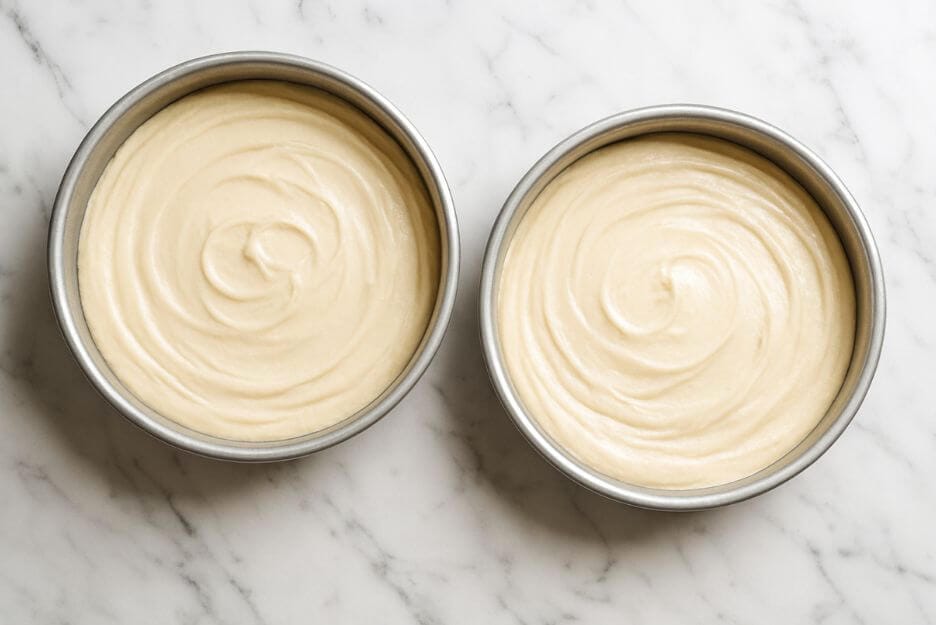 divide the batter between the pans