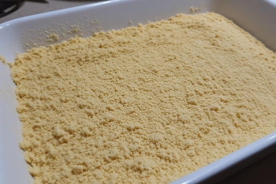 Pour the entire box of yellow cake