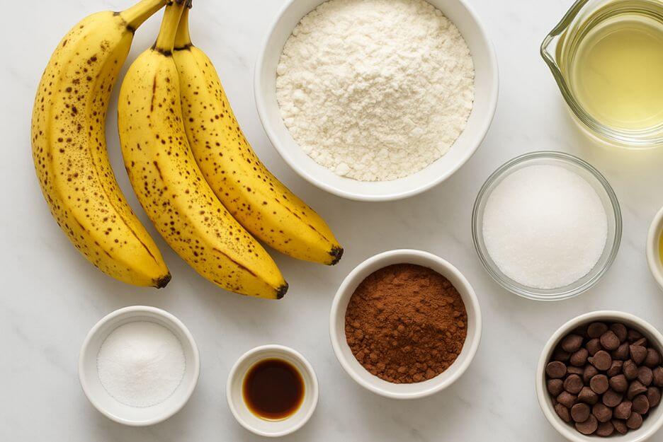 Ingredients: Everything You Need for the Perfect Moist Chocolate Banana Cake