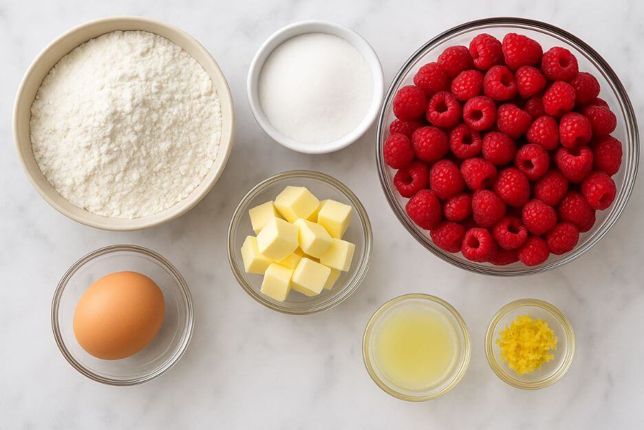 Fresh Ingredients for Perfect Raspberry Pie