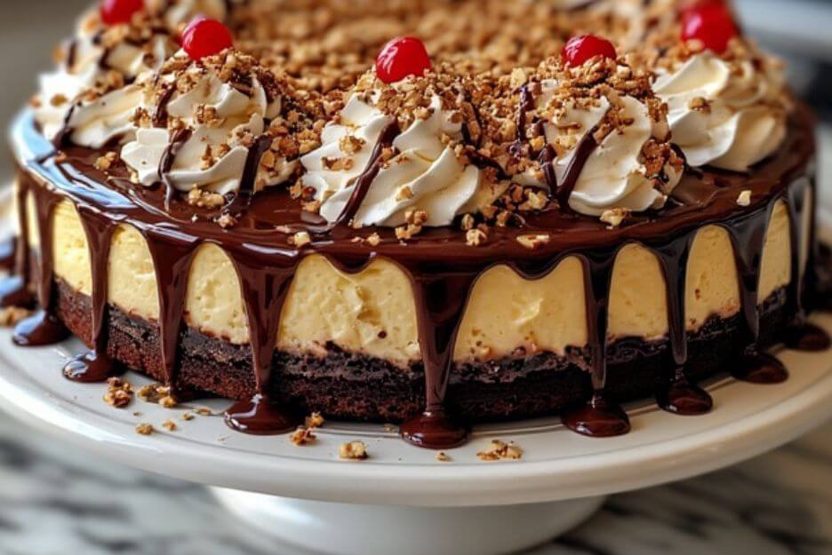 Hot Fudge Sundae Brownie Cheesecake Recipe