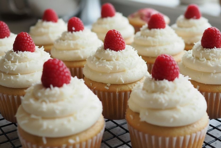 Easy White Chocolate Raspberry Mini Cupcakes Recipe
