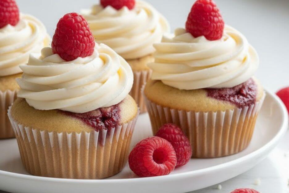 Easy White Chocolate Raspberry Mini Cupcakes Recipe