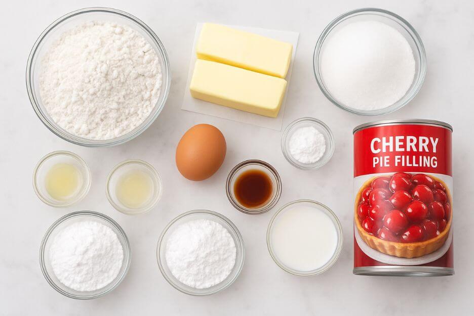 Ingredients for Easy Cherry Pie Bars