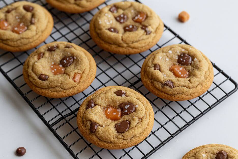 easy caramel chocolate chip cookies