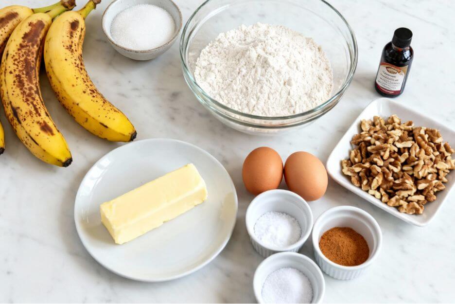 ingredients Banana and Nuts Cake