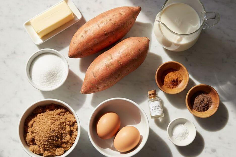 Ingredients for the Ultimate Sweet Potato Pie Recipe