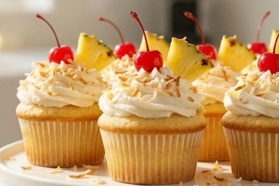 easy pina colada cupcakes