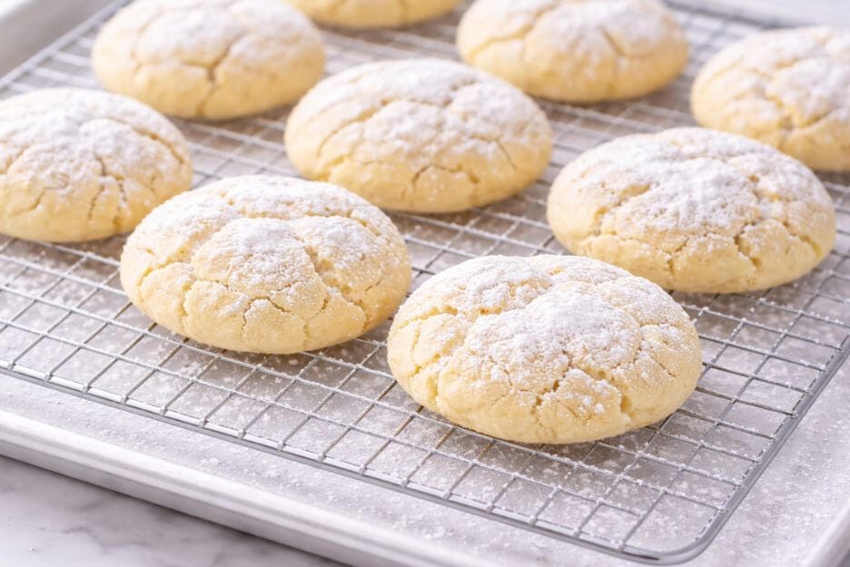 cool christmas gooey butter cookies with cake mix