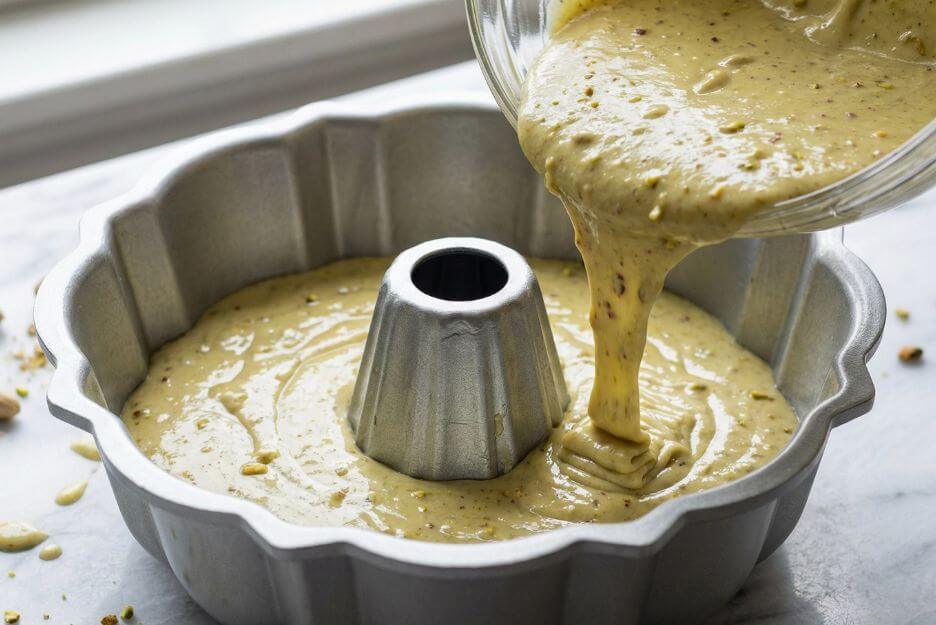 Bake pistachio bundt cake 