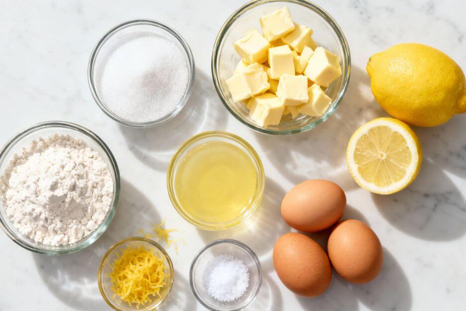 Ingredients for best mini lemon tart recipe