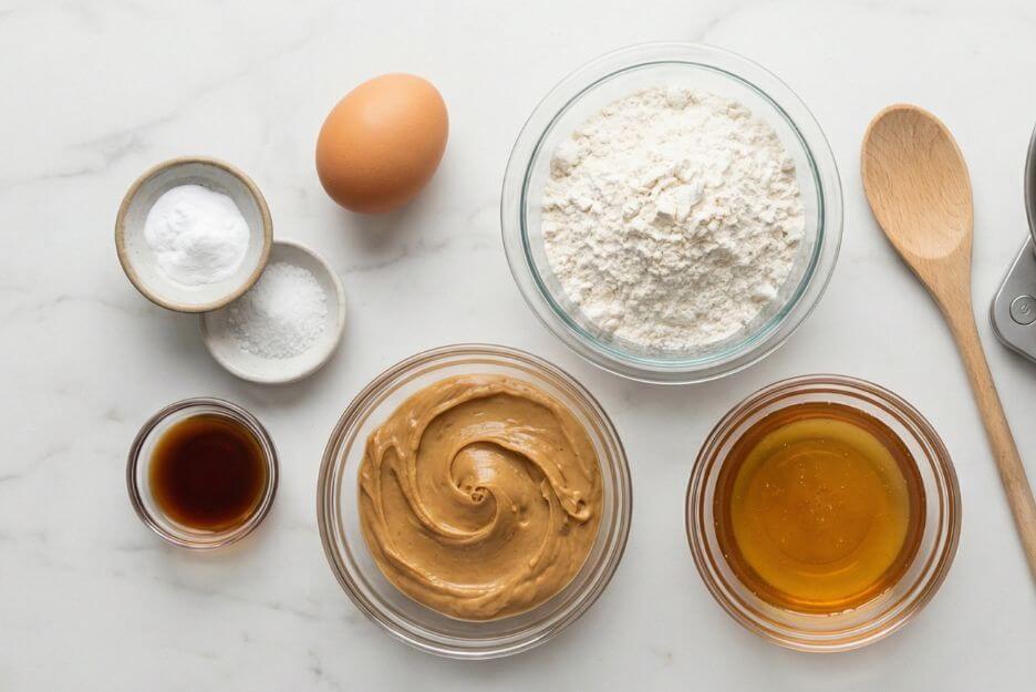 Ingredients For Easy Peanut Butter Honey Cookies