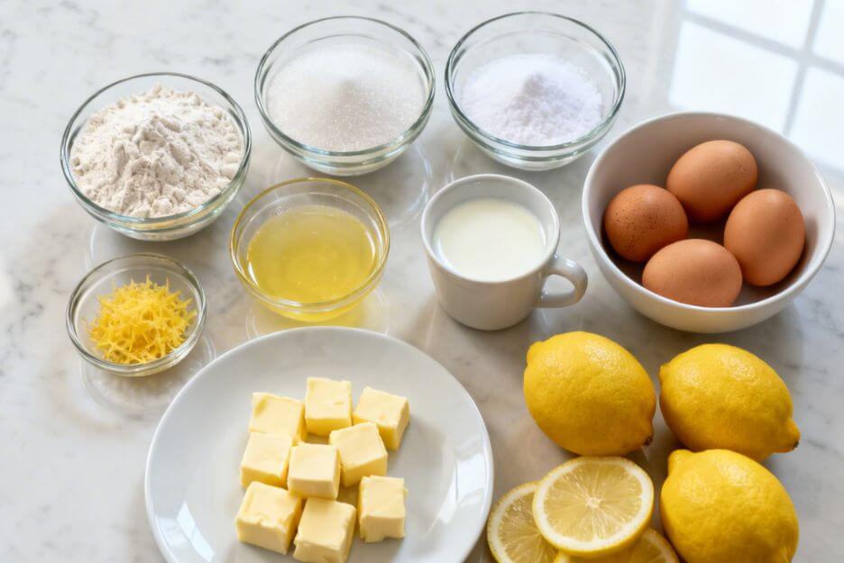 Ingredients for the Perfect Lemon Sponge Cake