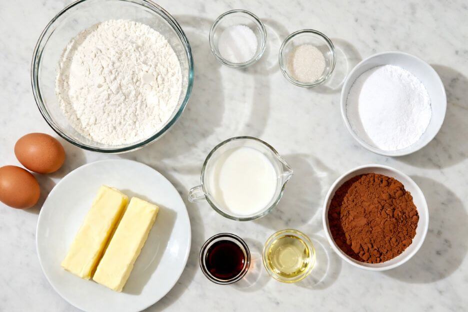 ingredient for old fashioned black and white cookies recipe