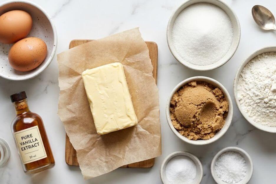 Ingredients Section For Chipless Cookies Recipe