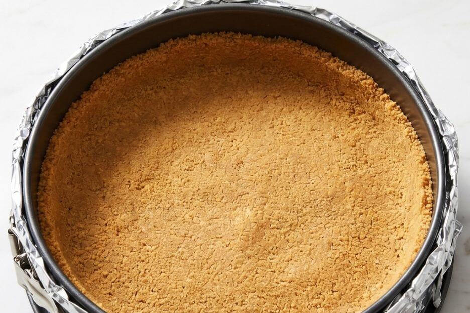 Double-wrap the outside of the springform pan with heavy-duty foil.