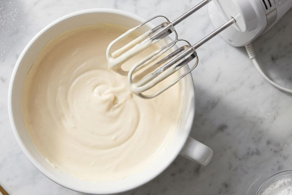 The batter should look silky and a little thick.