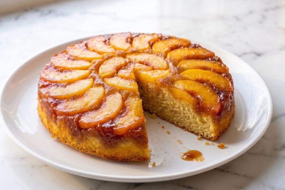 Easy  peach upside down cake