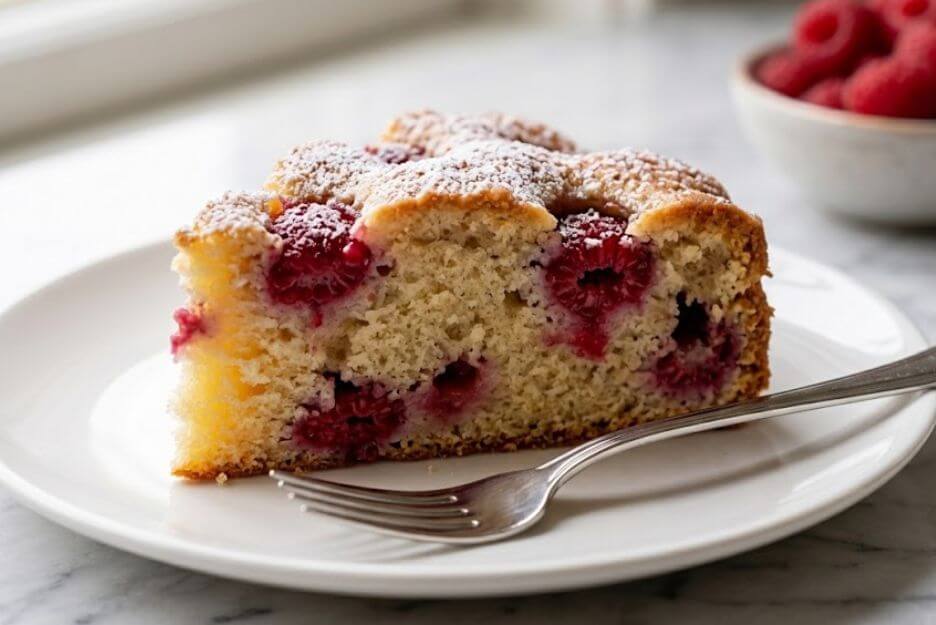 fluffy summer raspberry cake