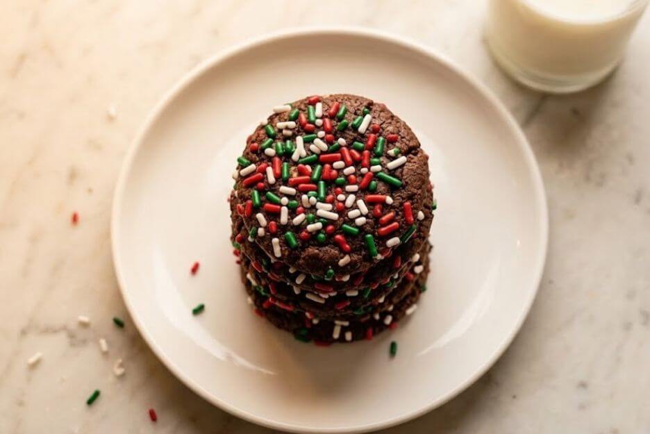Easy chocolate sprinkle cookies