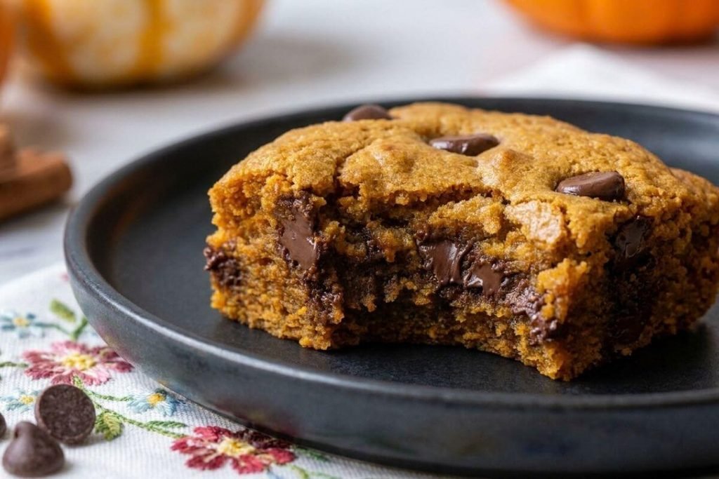 Chewy Pumpkin Chocolate Chip Bars