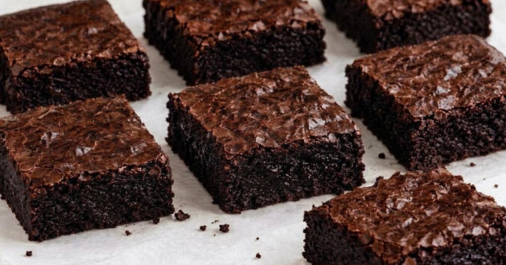 Ultra fudgy espresso brownies from scratch with thick, moist centers and crackly tops
